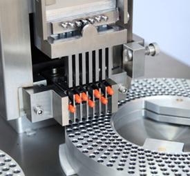 Operating points of semi-automatic capsule filling machine